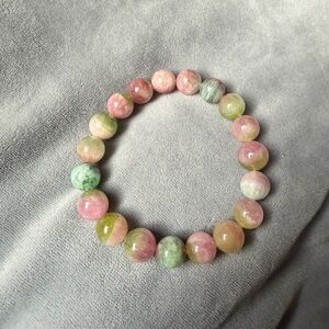 Natural Multi-Color Tourmaline Bracelet – Large 10.5 mm Pastel Beads